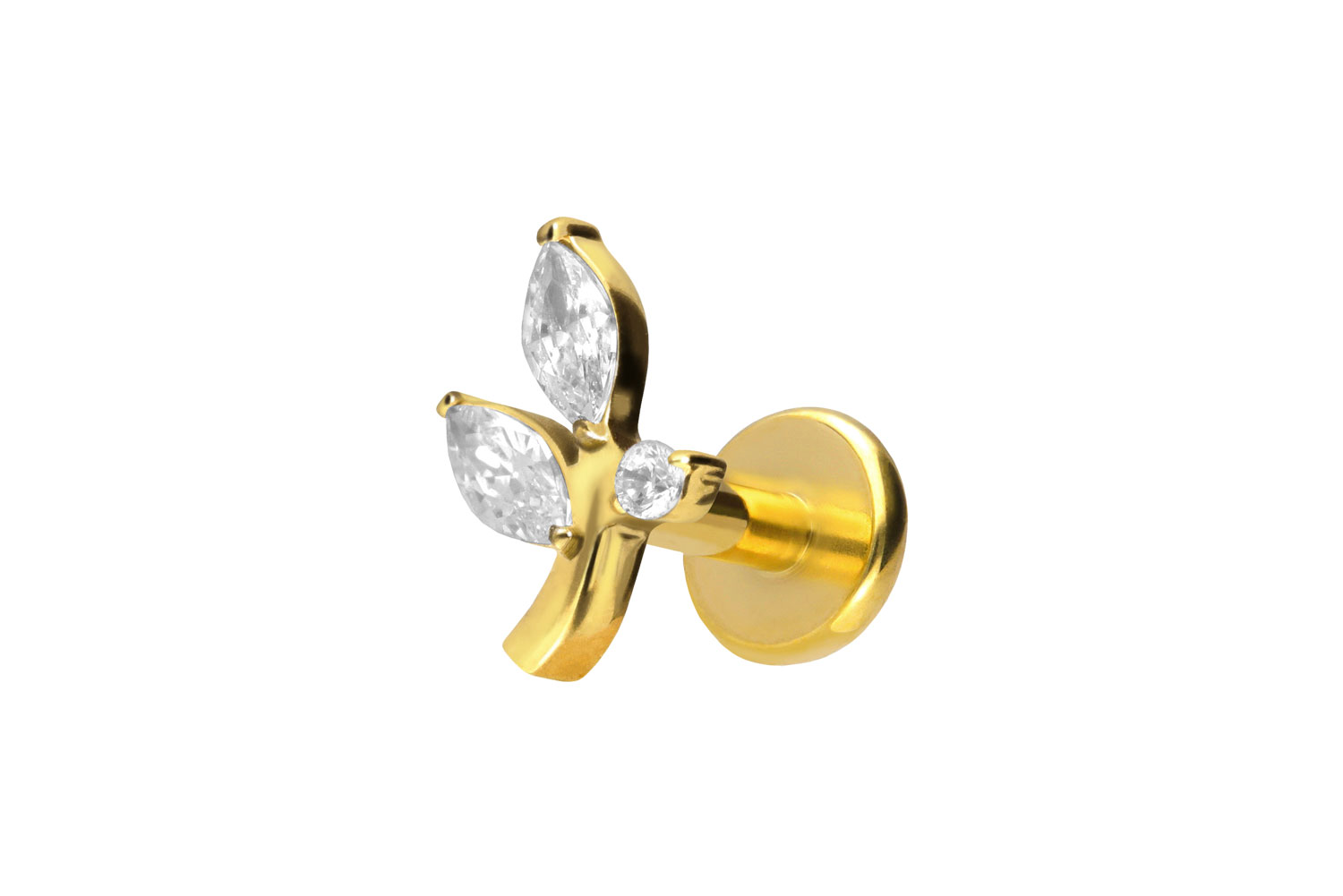 Titan Labret mit Push Fit KRISTALLZWEIG